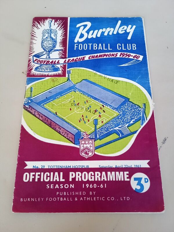 Burnley V Tottenham Hotspur Programme 1960-61 for sale on Ebay