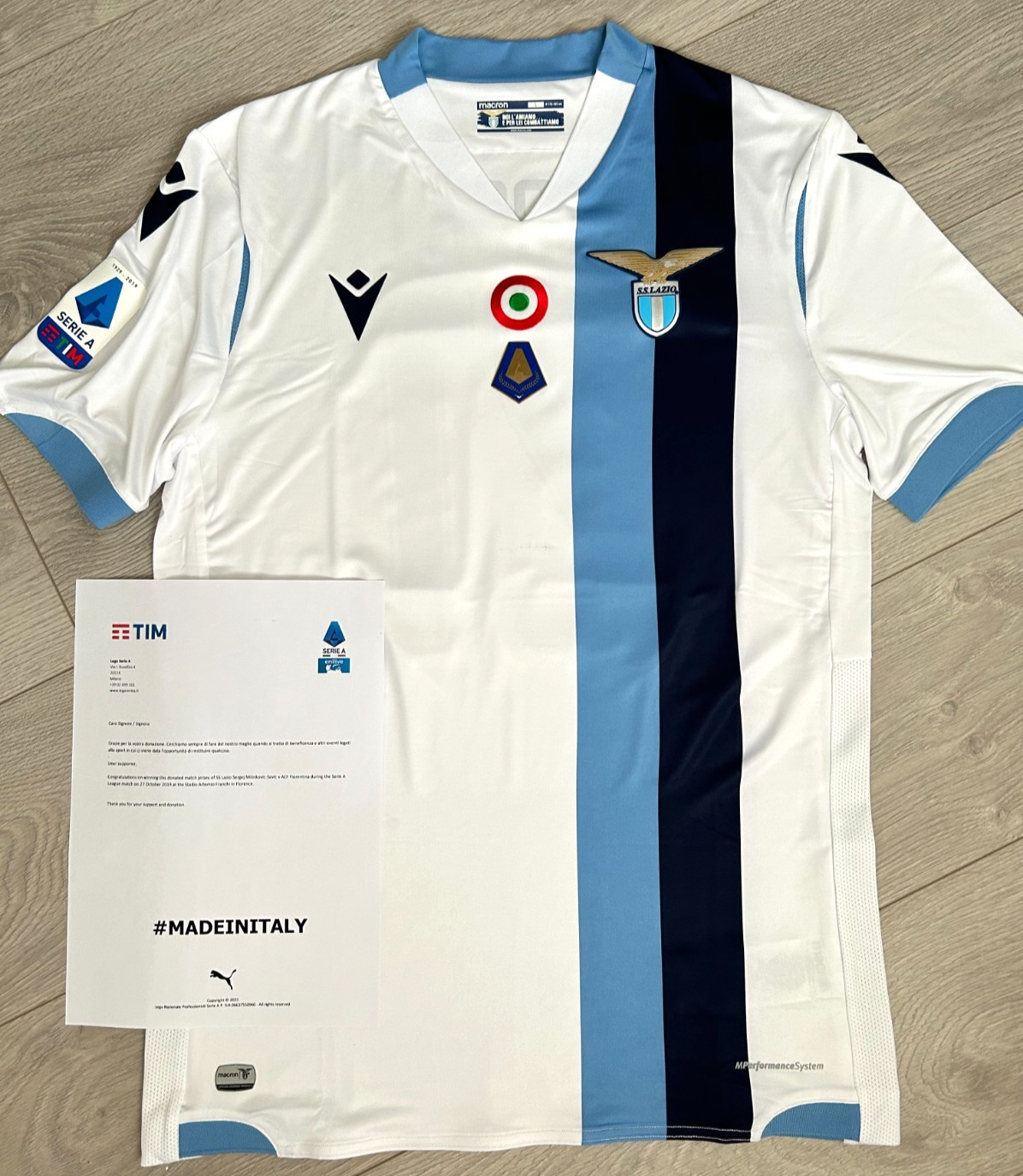 SS Lazio Roma Match Worn Player Issue Shirt Italy Sergej Serbia Rare Indossata for sale on Ebay