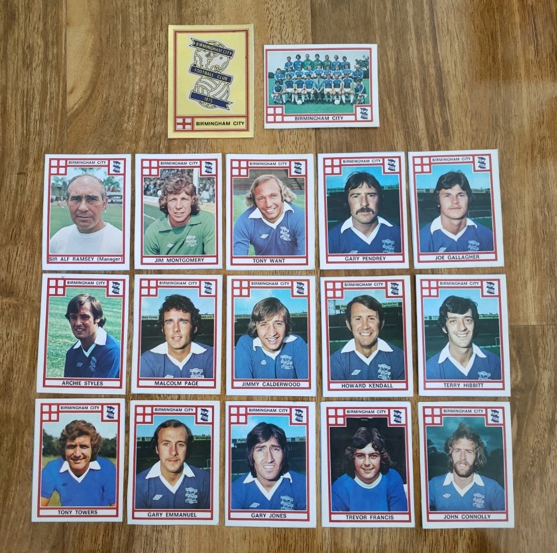 Panini Football 78 - BIRMINGHAM CITY -Full Set of 17 x Stickers - Used/Recovered for sale on Ebay