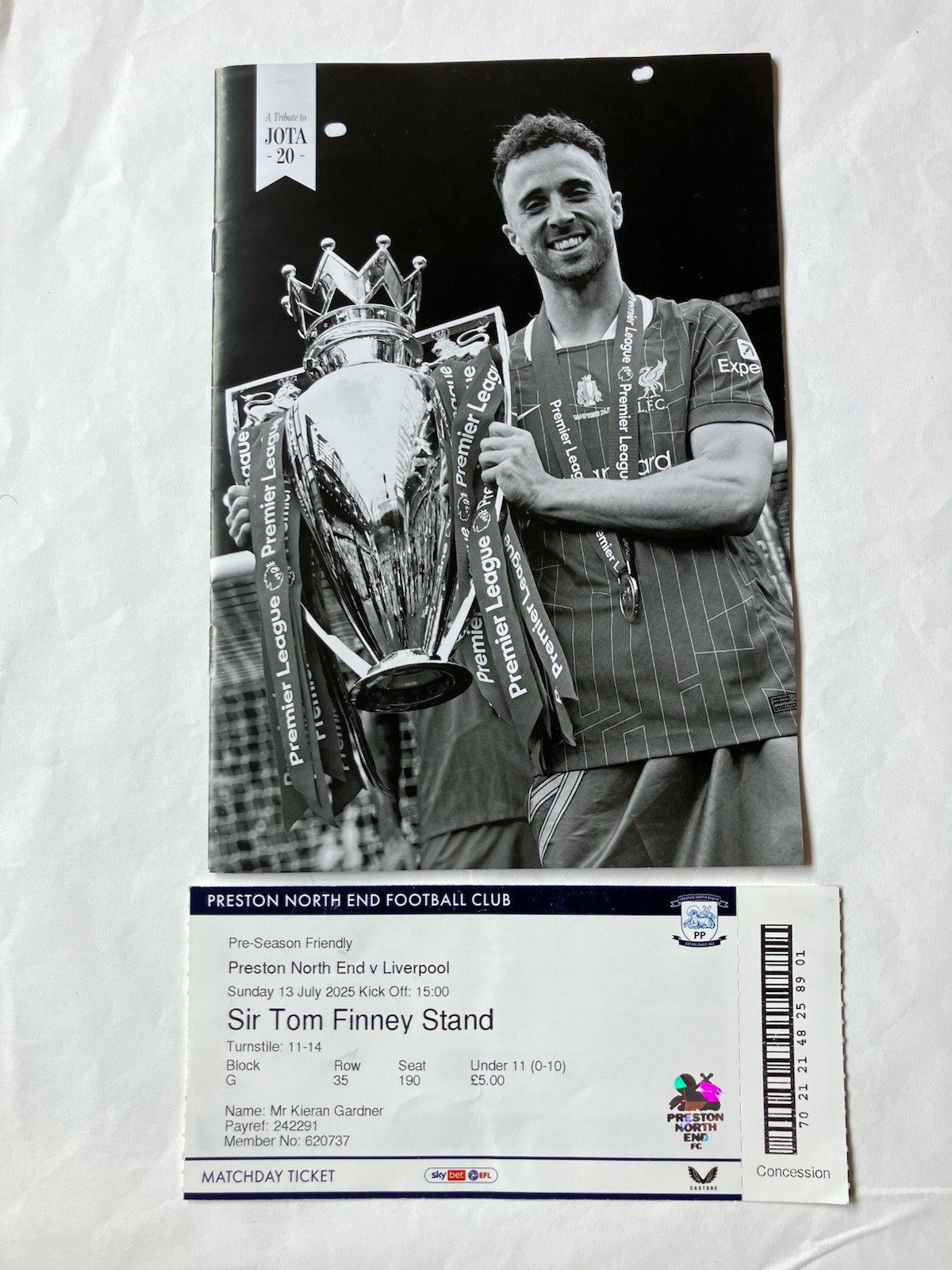 Preston v Liverpool (Friendly) 2025  Official match programme & used ticket for sale on Ebay