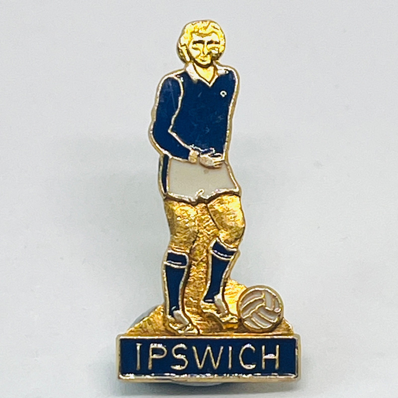 Vintage Ipswich Town Footballer Enamel Pin Badge Original Badges Plus Ltd for sale on Ebay