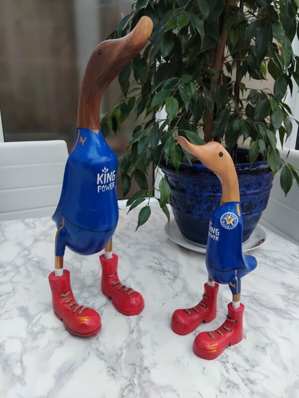 Leicester City Large Wooden Football Ducks X 2 for sale on Ebay