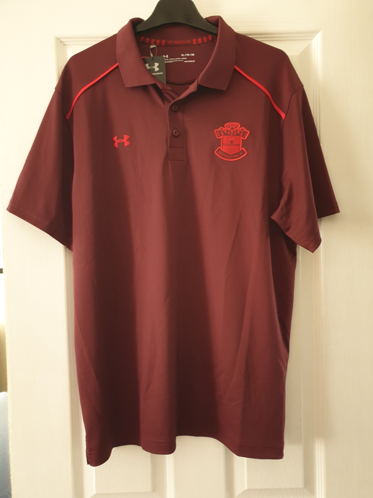 Southampton FC training top polo shirt burgundy size XL with tags excellent for sale on Ebay