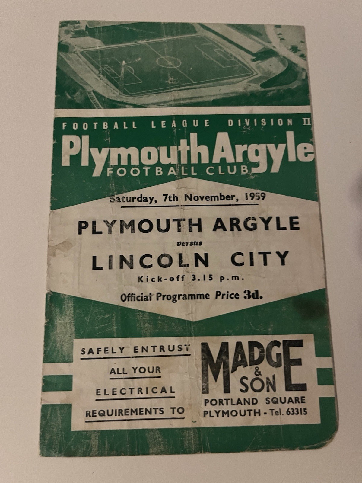 Plymouth Argyle v Lincoln City League Football Programme Season 1959-1960 for sale on Ebay