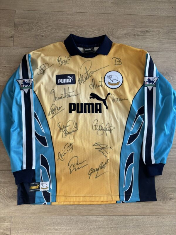 Derby County Signed Goalkeeper Football Shirt 1997/98 Adults Large Puma for sale on Ebay