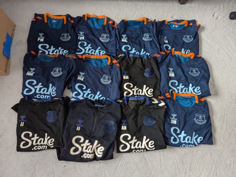 Everton Football Training Kit Player & Staff Issue Job Lot 46 Items for sale on Ebay