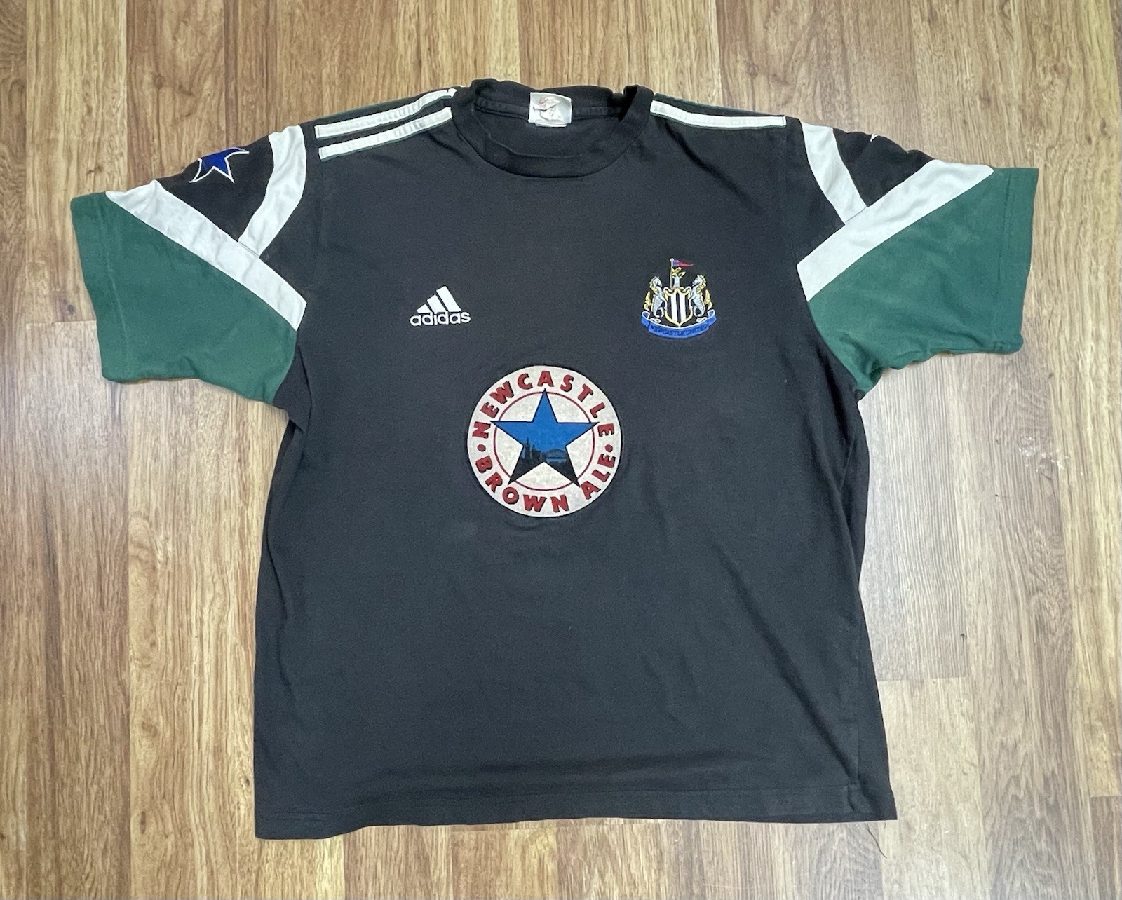 Vintage ADIDAS 90’s NEWCASTLE Soccer Football TRAINING Drill Jersey T-shirt Sz L for sale on Ebay