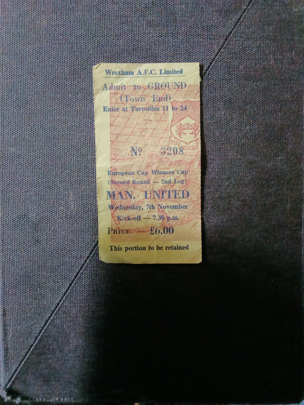 Wrexham v Manchester United 90/1 Cup winners cup ticket for sale on Ebay