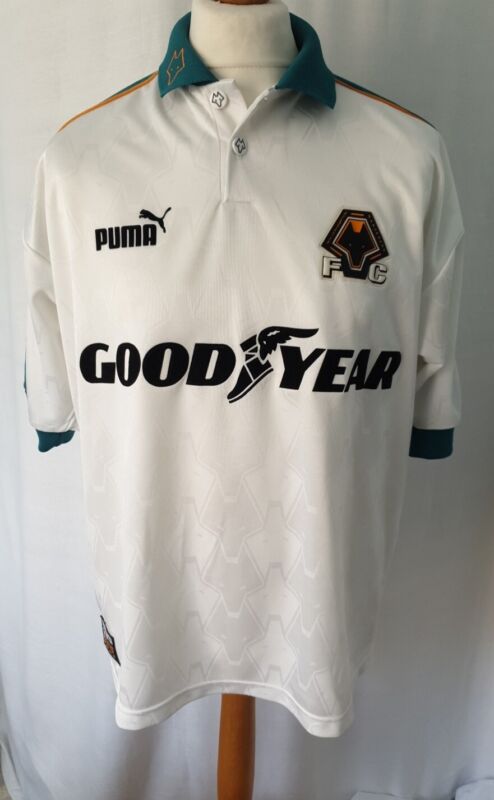 vtg Puma Wolves Wolverhampton wanderers Mens Size Large White goodyear for sale on Ebay