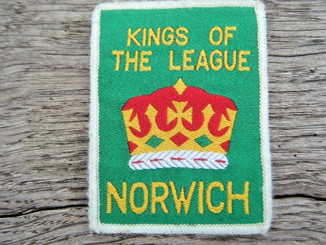 NORWICH CITY F.C 1970's SEW ON BADGE / PATCH - KINGS OF THE LEAGUE - CANARIES for sale on Ebay