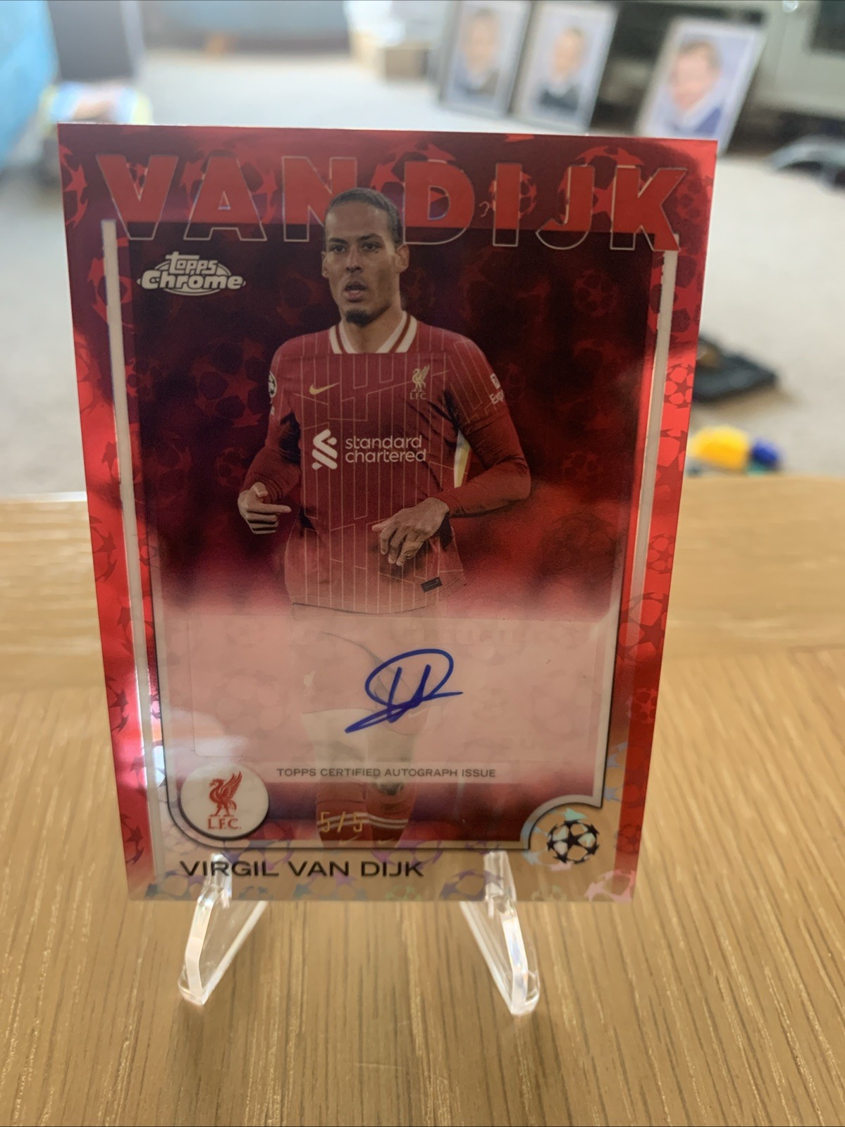 Topps Chrome Virgil Van Dijk Auto Logofractor 2025 Liverpool 5/5 for sale on Ebay
