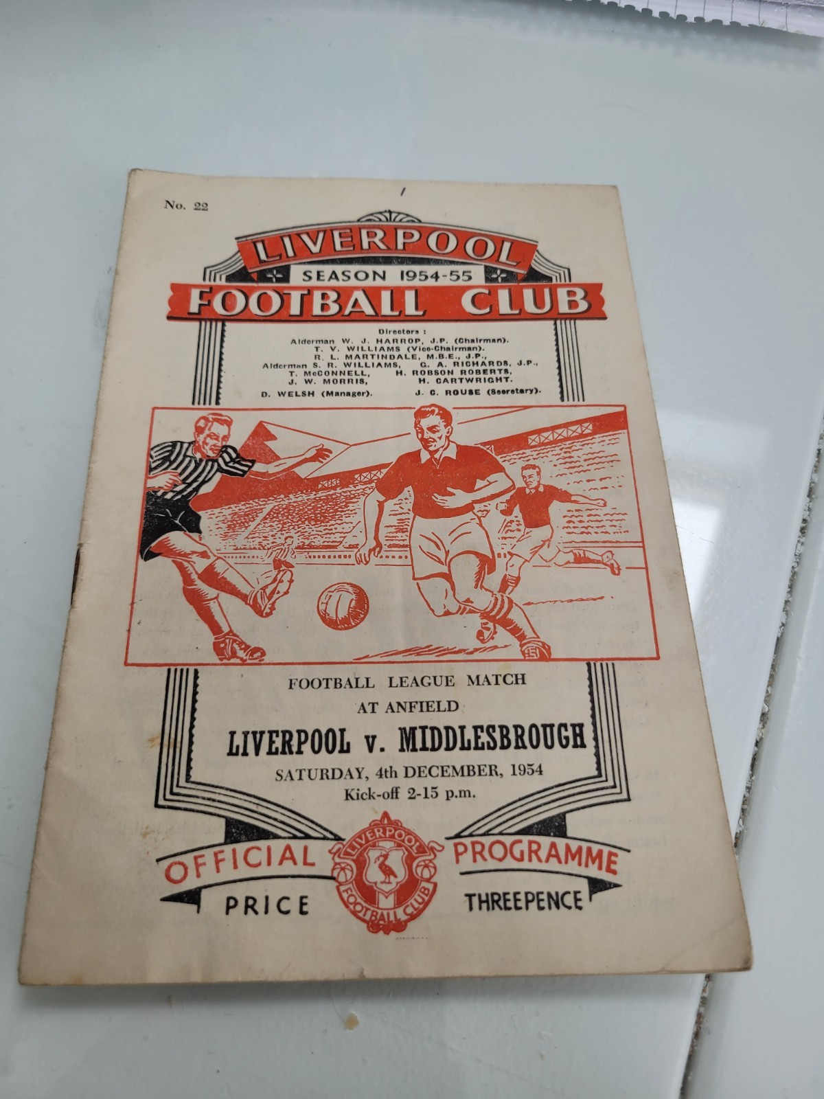 Liveepool  V Middlesbrough 4th December 1954 Programme for sale on Ebay