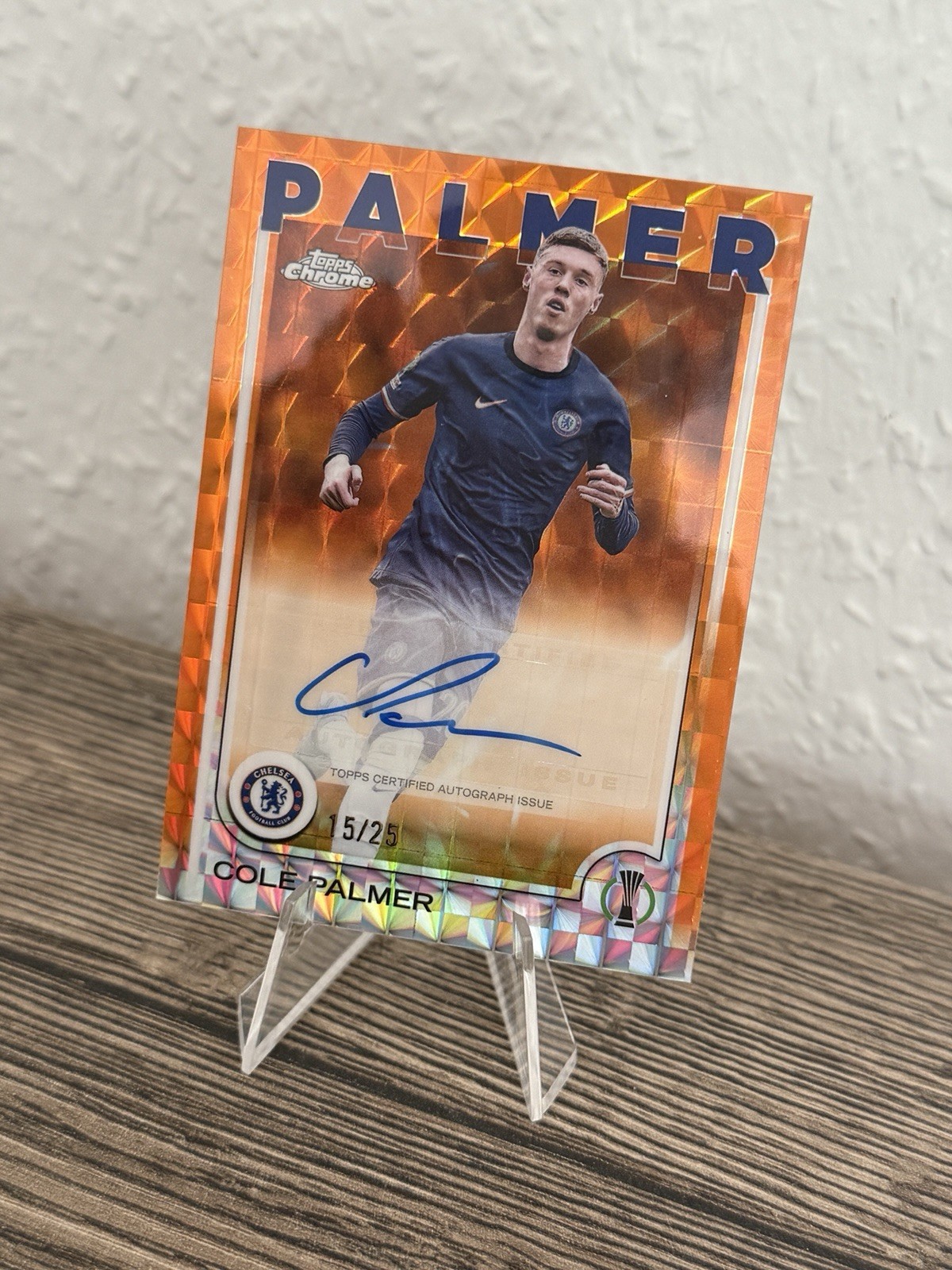 Topps Chrome UCC 24/25 Cole Palmer /25 Orange Auto Geomatric Chelsea London for sale on Ebay