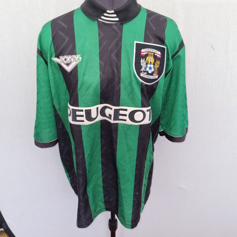 Vintage 90s Coventry City Pony 1994 - Green Away Football Shirt  90s Top Medium for sale on Ebay