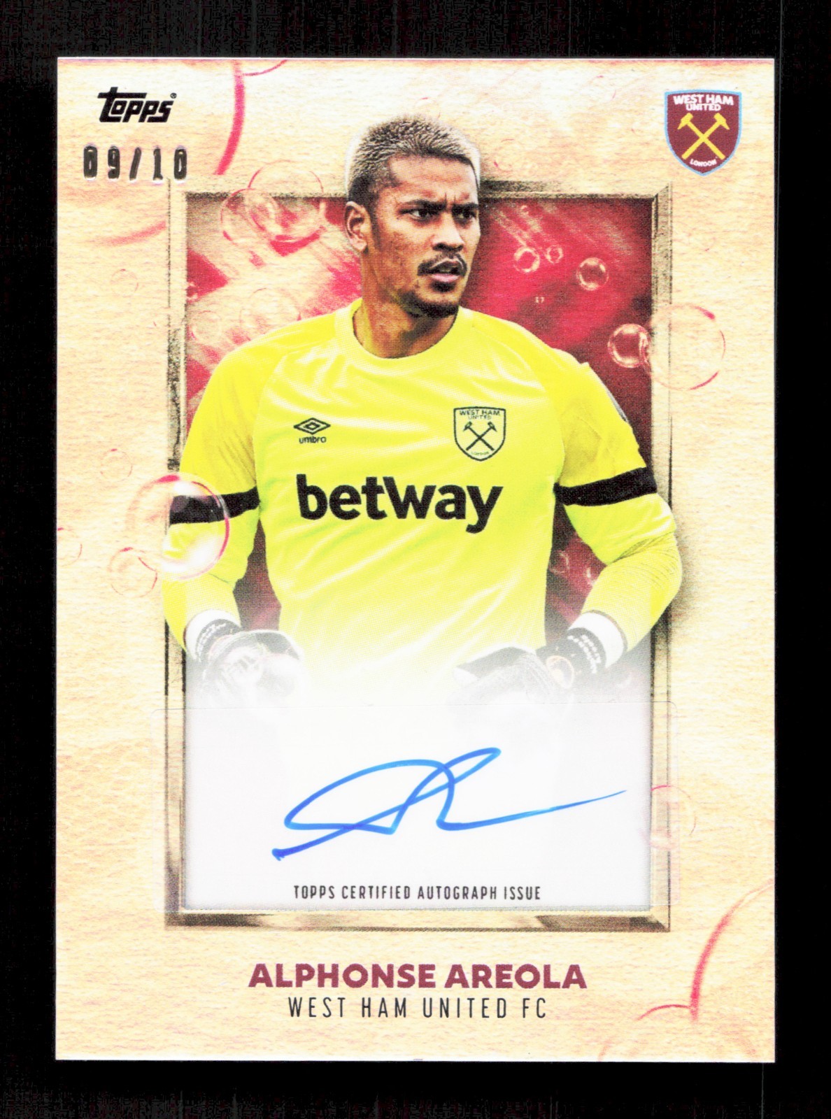 Topps Alphonse Areola Pink Autograph Card /10 West Ham United Team Set 2024 for sale on Ebay