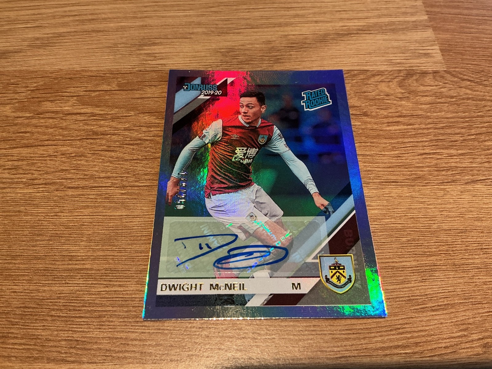 BURNLEY DWIGHT MCNEIL DONRUSS 2019-20 SIGNED CARD 148/250 for sale on Ebay