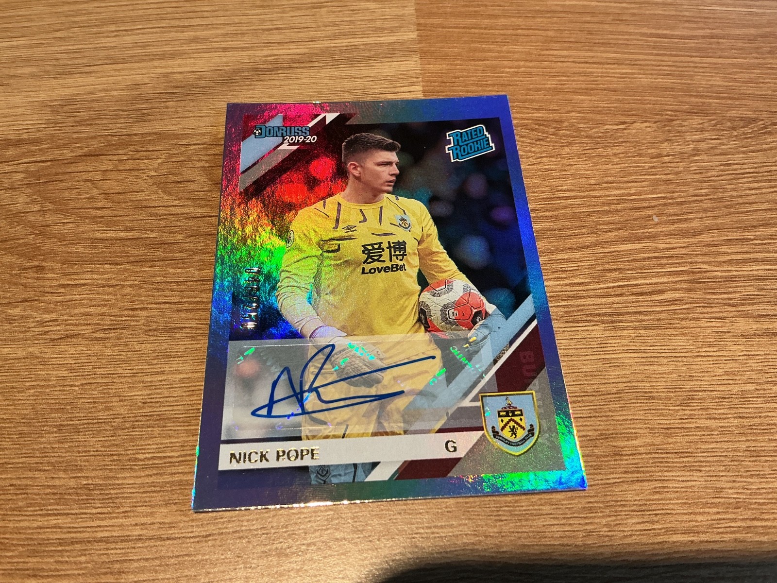BURNLEY NICK POPE DONRUSS 2019-20 SIGNED CARD 046/250 for sale on Ebay