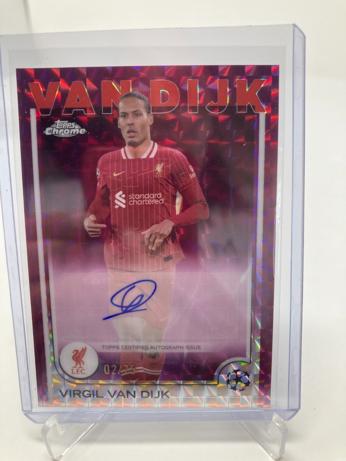 TOPPS CHROME  24/25 VIRGIL VAN DIJK LIVERPOOL AUTO 2/75. for sale on Ebay