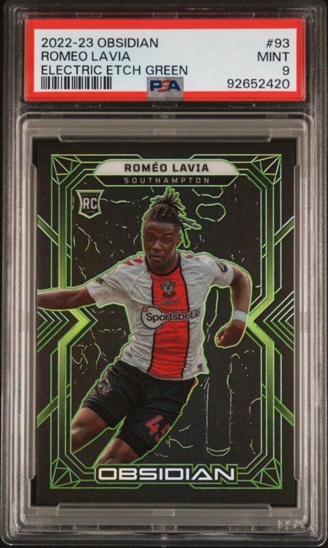 2022-23 PANINI OBSIDIAN ROMEO LAVIA ELECTRIC ETCH SOUTHAMPTON ROOKIE /5 PSA 9 for sale on Ebay