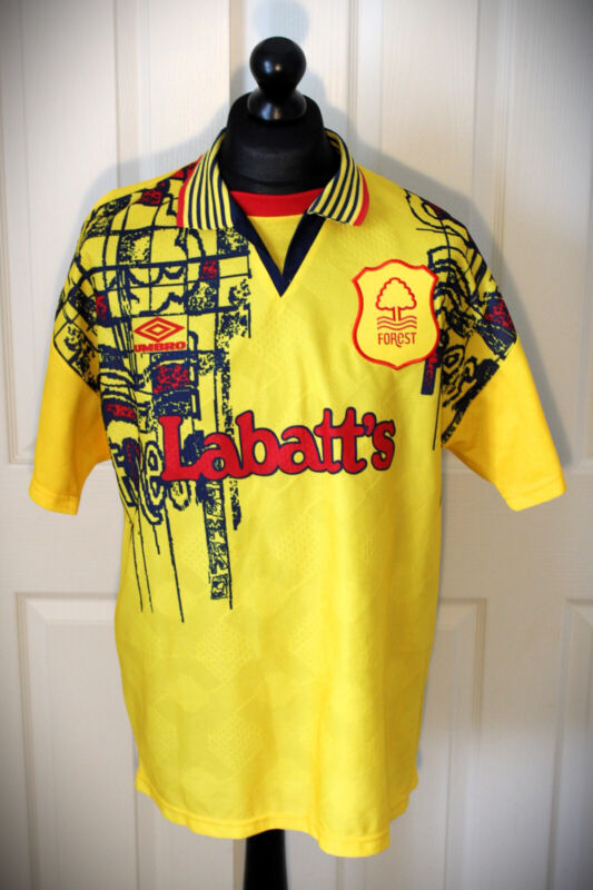 RARE - Orginal Nottingham Forest - Yellow AWAY Shirt - 1996/1997 for sale on Ebay