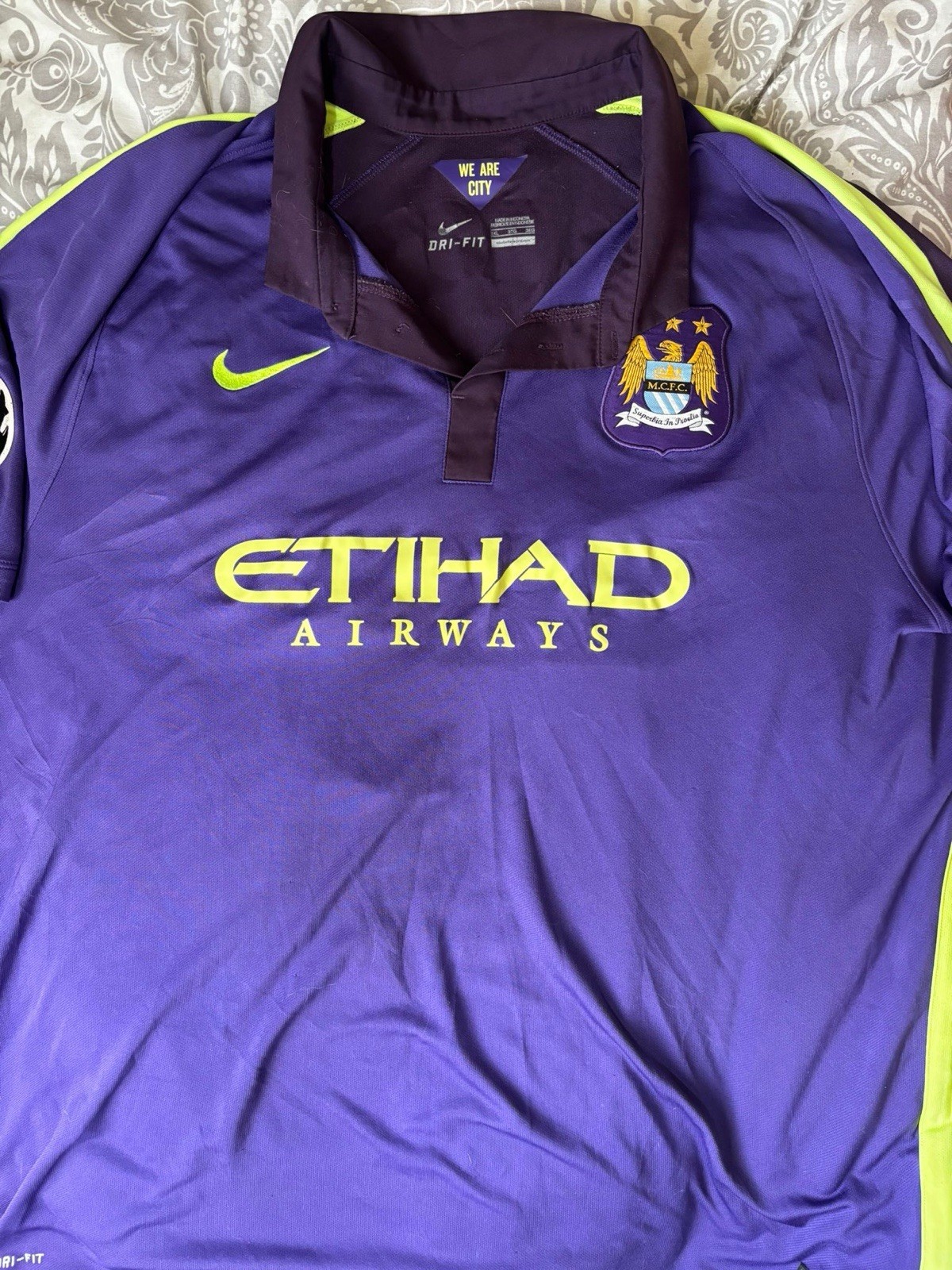 Manchester City 14/15 3rd Shirt Kun Aguero 16 3XL for sale on Ebay