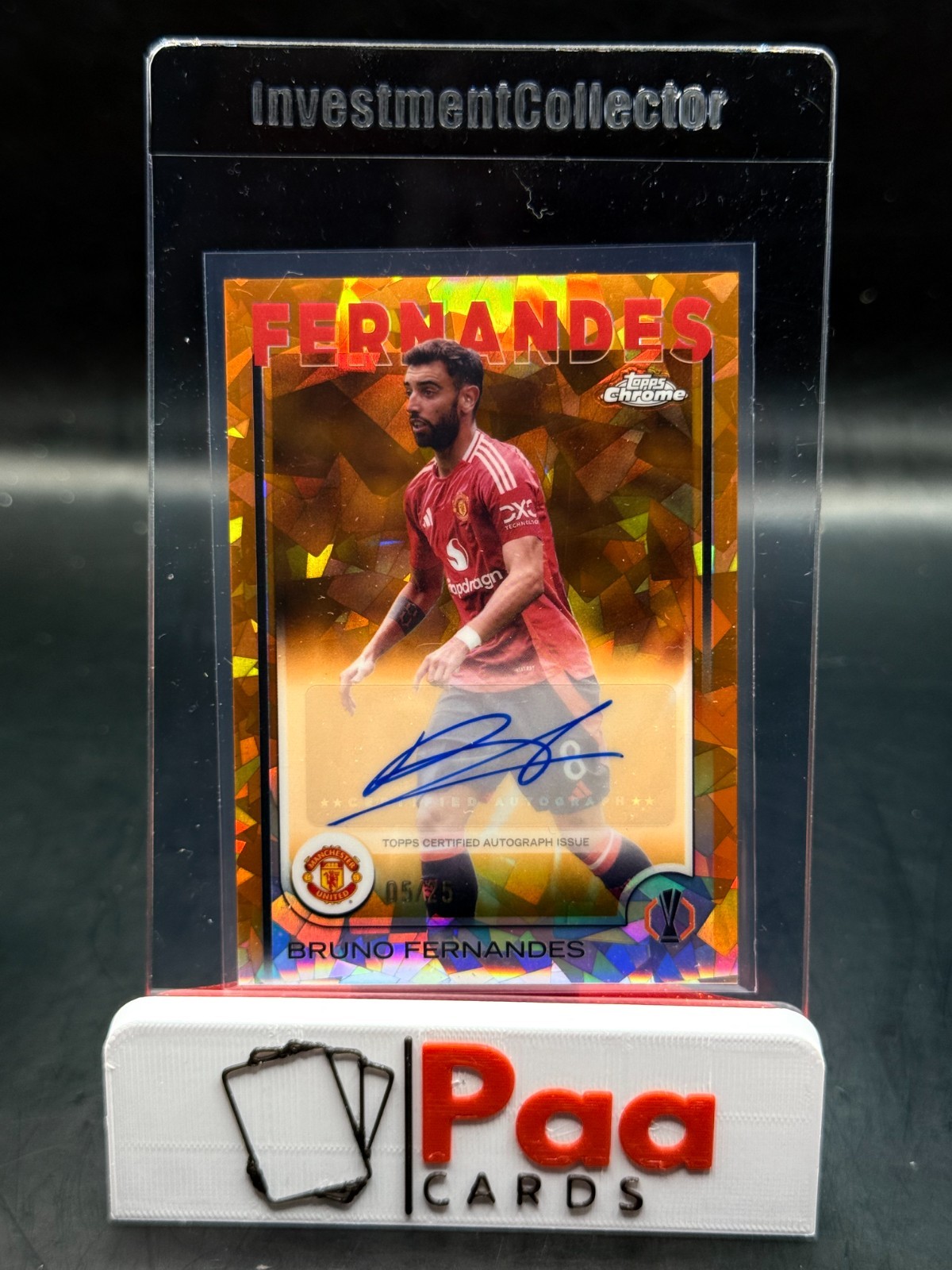 Topps - UCC Sapphire Chrome 24/25 - Auto Manchester United Bruno Fernandes /25 for sale on Ebay
