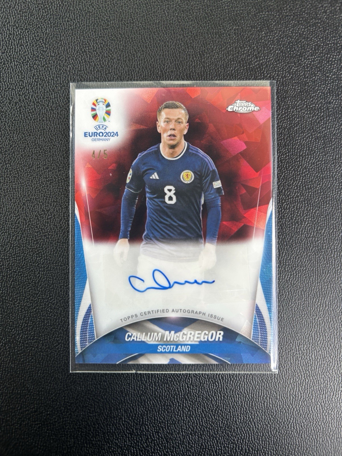 24 Topps UEFA Euro Sapphire Callum McGregor /5 Red Auto Scotland Celtic for sale on Ebay