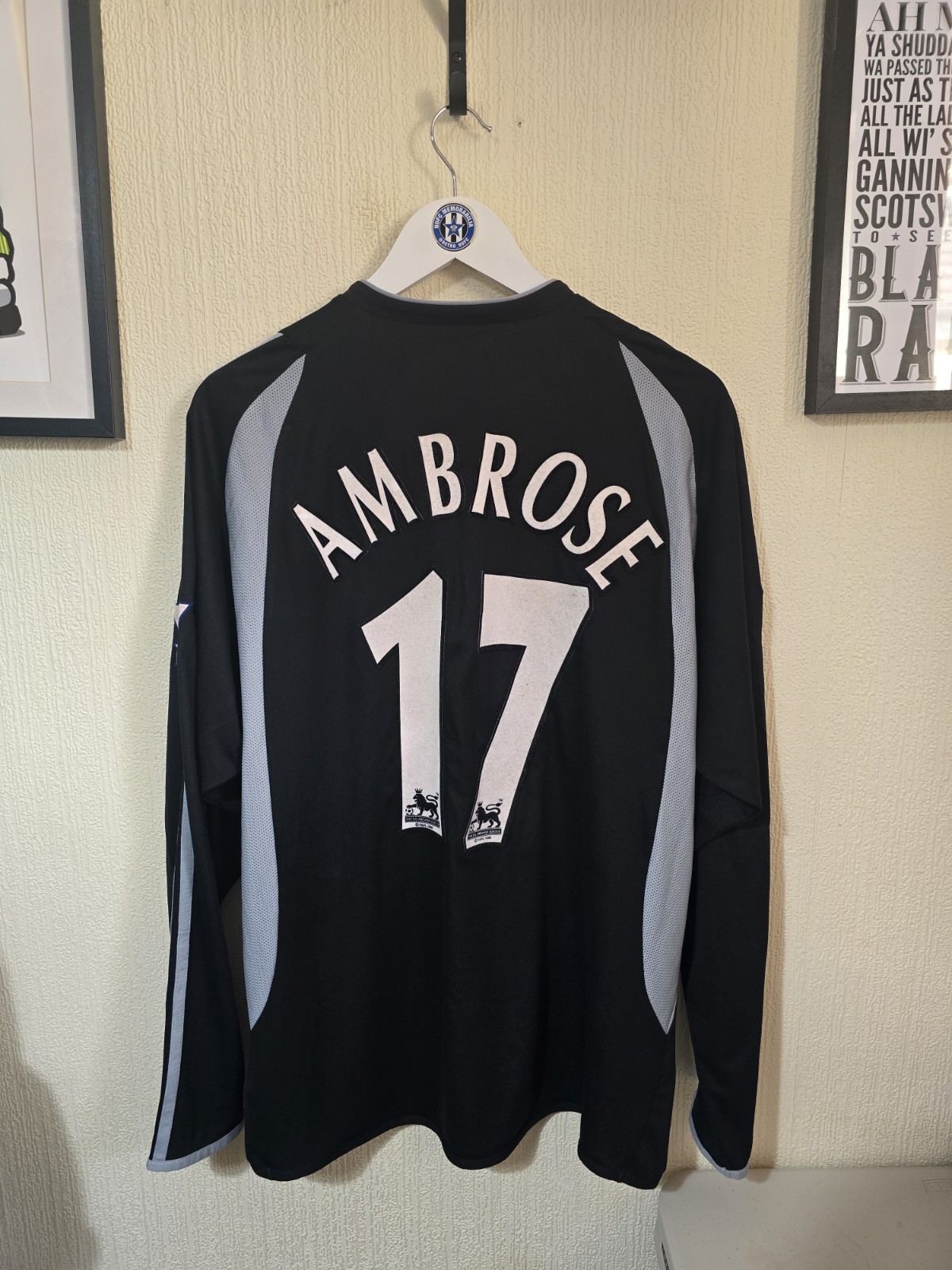 Newcastle United 2003/04 Adidas, Darren Ambrose matchworn away shirt. for sale on Ebay