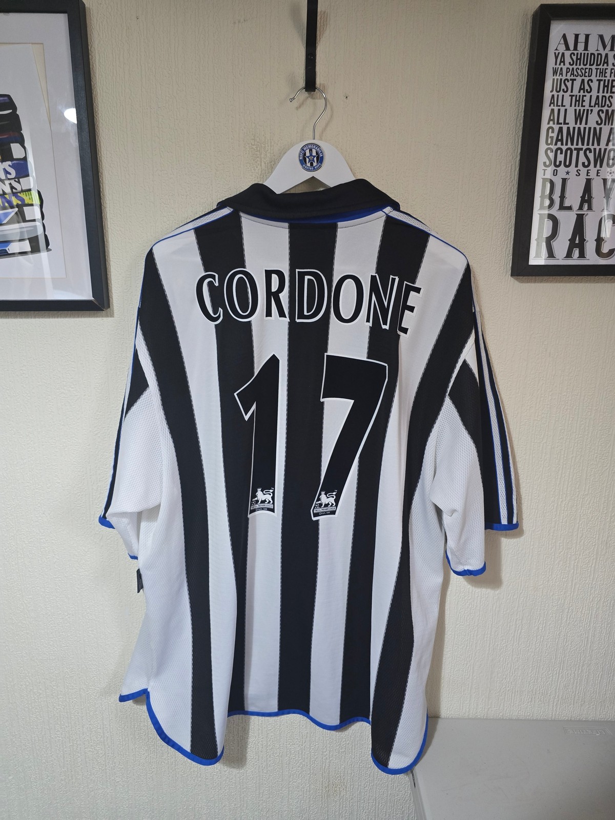 Newcastle United 2000/01 Adidas home shirt #17 CORDONE - XXL for sale on Ebay