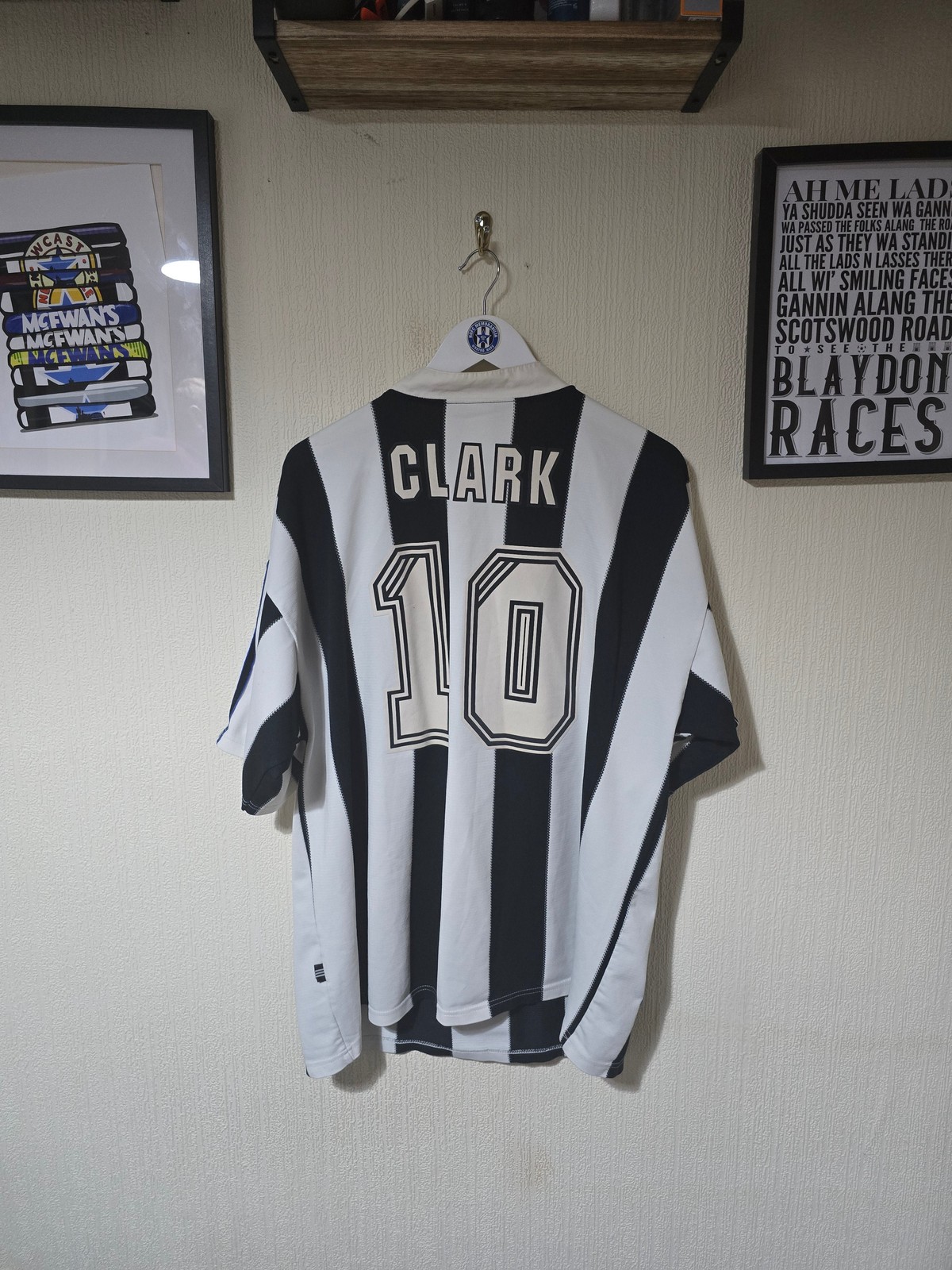 Newcastle United 1995/97 Adidas Home shirt, #10 CLARK - XXL for sale on Ebay