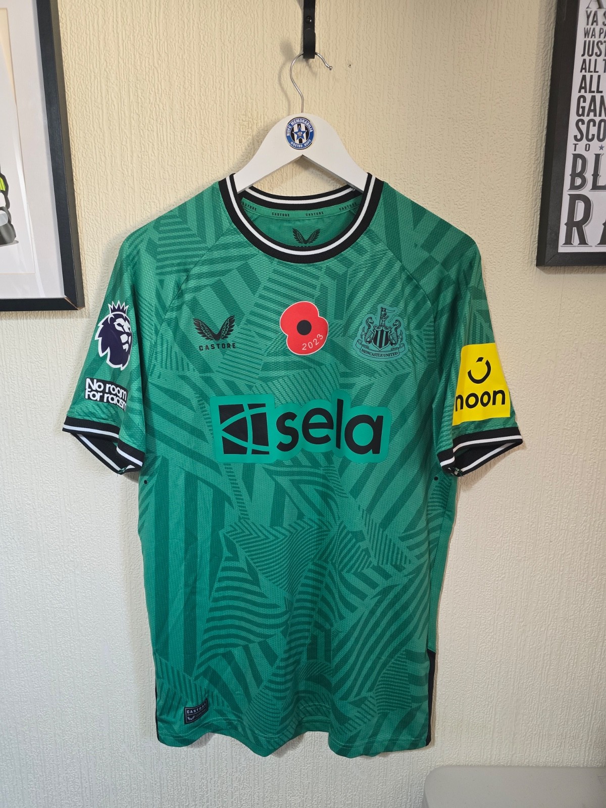 Newcastle United 2023/24 Match issued poppy shirt #63 PARKINSON, COA for sale on Ebay