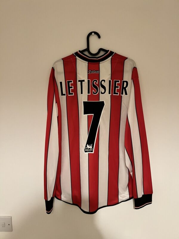 Southampton 2001-2003 Home Long Sleeve Football Shirt, LE TISSIER 7, Medium for sale on Ebay