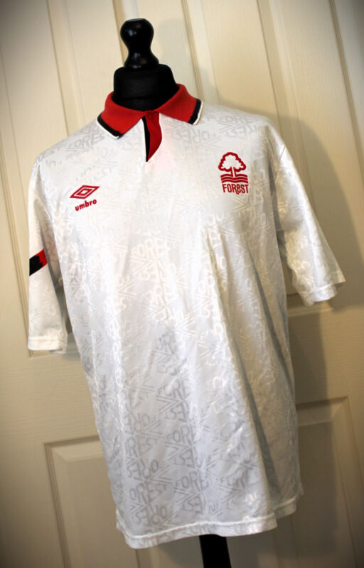 RARE - Orginal Nottingham Forest - White AWAY Shirt - 1991 / 1992 for sale on Ebay