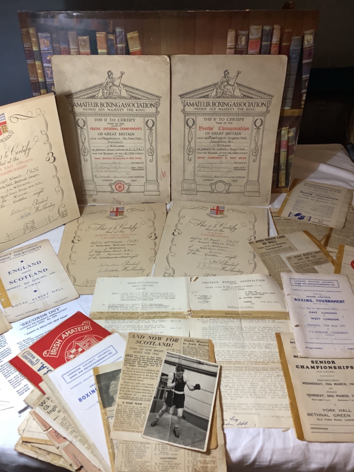 Amateur Boxing Ephemera Jimmy Williams West Ham Club Clippings Certificates pro for sale on Ebay