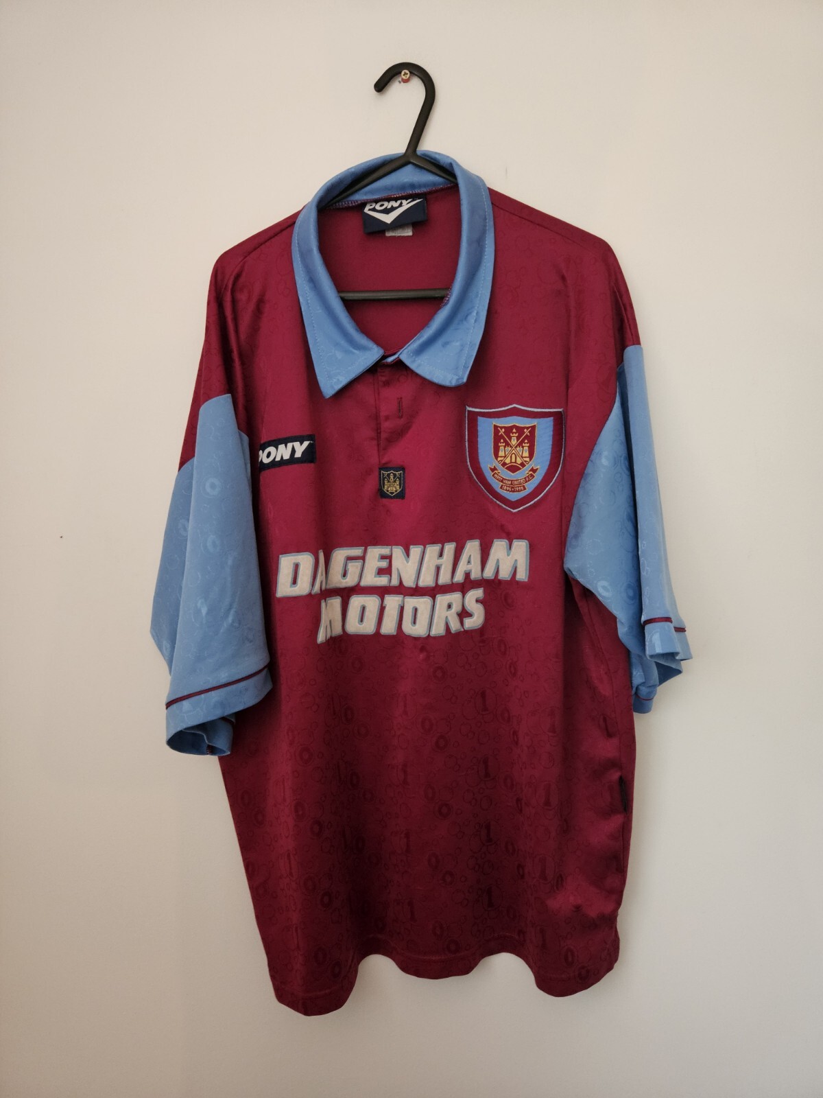 Rare Original Pony West Ham United 1995-1997 Home Football Shirt Men's Large for sale on Ebay