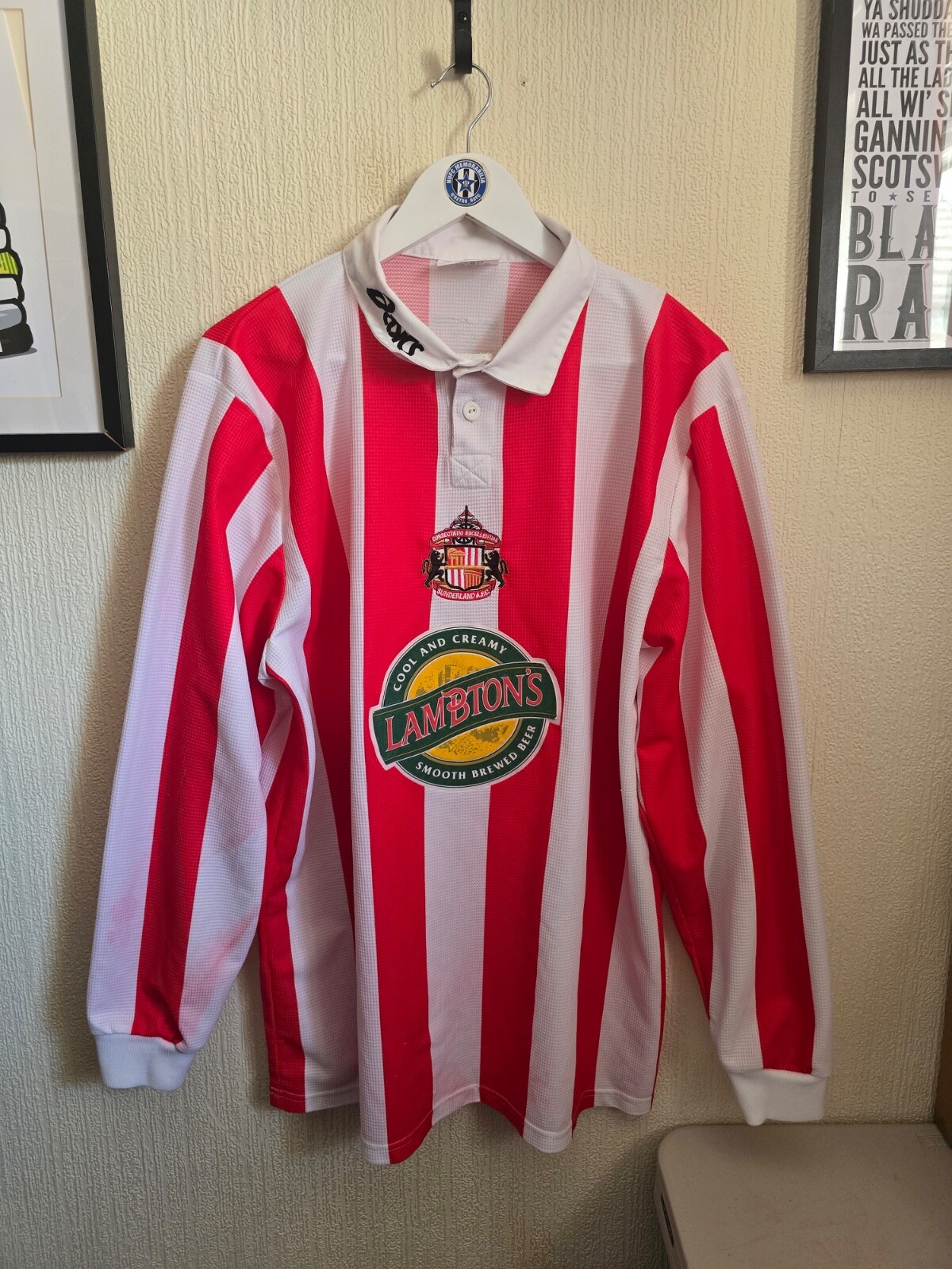 Sunderland 1997/99 Long sleeved asics home shirt, XL for sale on Ebay