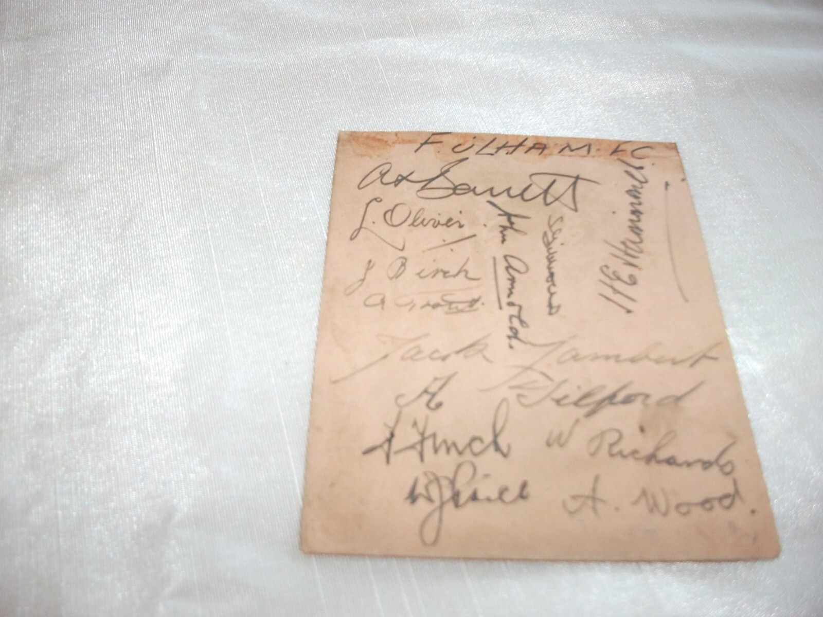 RARE SIGNED AUTOGRAPH BOOK PAGE BY 13 FULHAM FC 1934 G/G- WOOD RICHARDS FINCH ++ for sale on Ebay