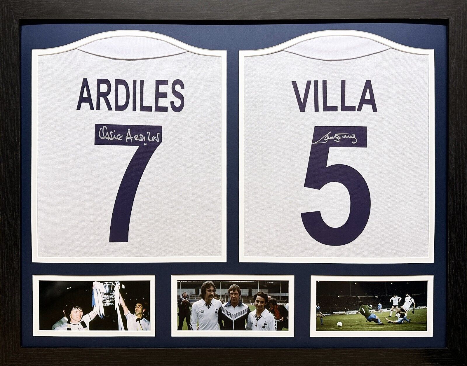 FRAMED ARDILES & VILLA SIGNED TOTTENHAM SPURS 1978 SHIRTS COMES WITH PROOF & COA for sale on Ebay