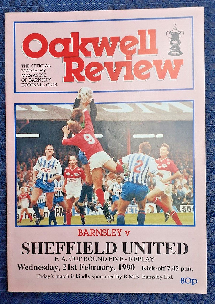 BARNSLEY v SHEFFIELD UNITED  F.A.CUP 5th RND REPLAY  21st FEBRUARY 1990 INC POST for sale on Ebay