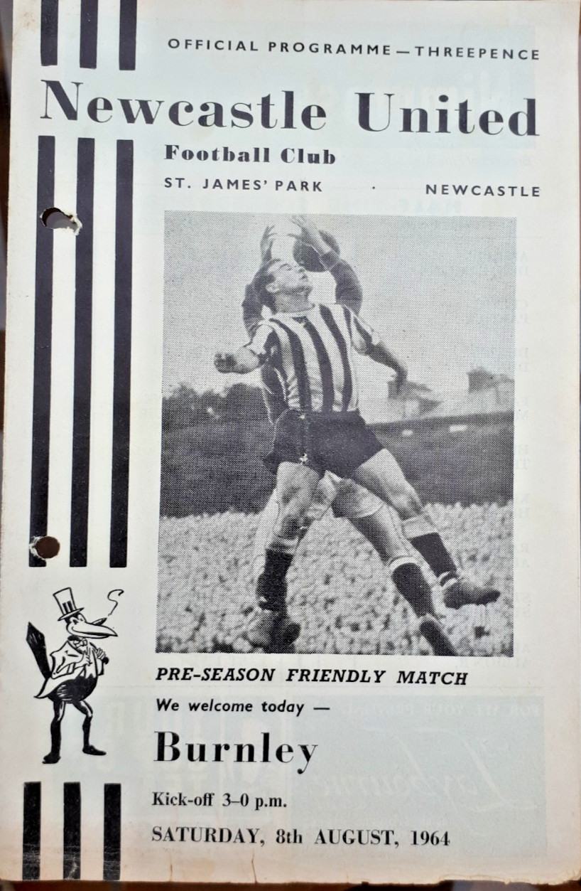 Newcastle United v Burnley Pre Season Friendly programme from 1964/65 Season for sale on Ebay