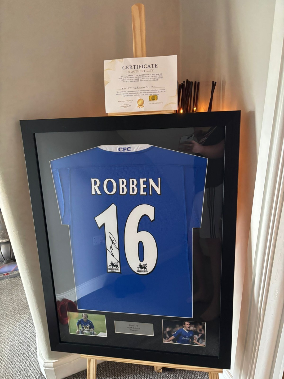 Arjen Robben Chelsea  Signed Shirt Framed With COA for sale on Ebay