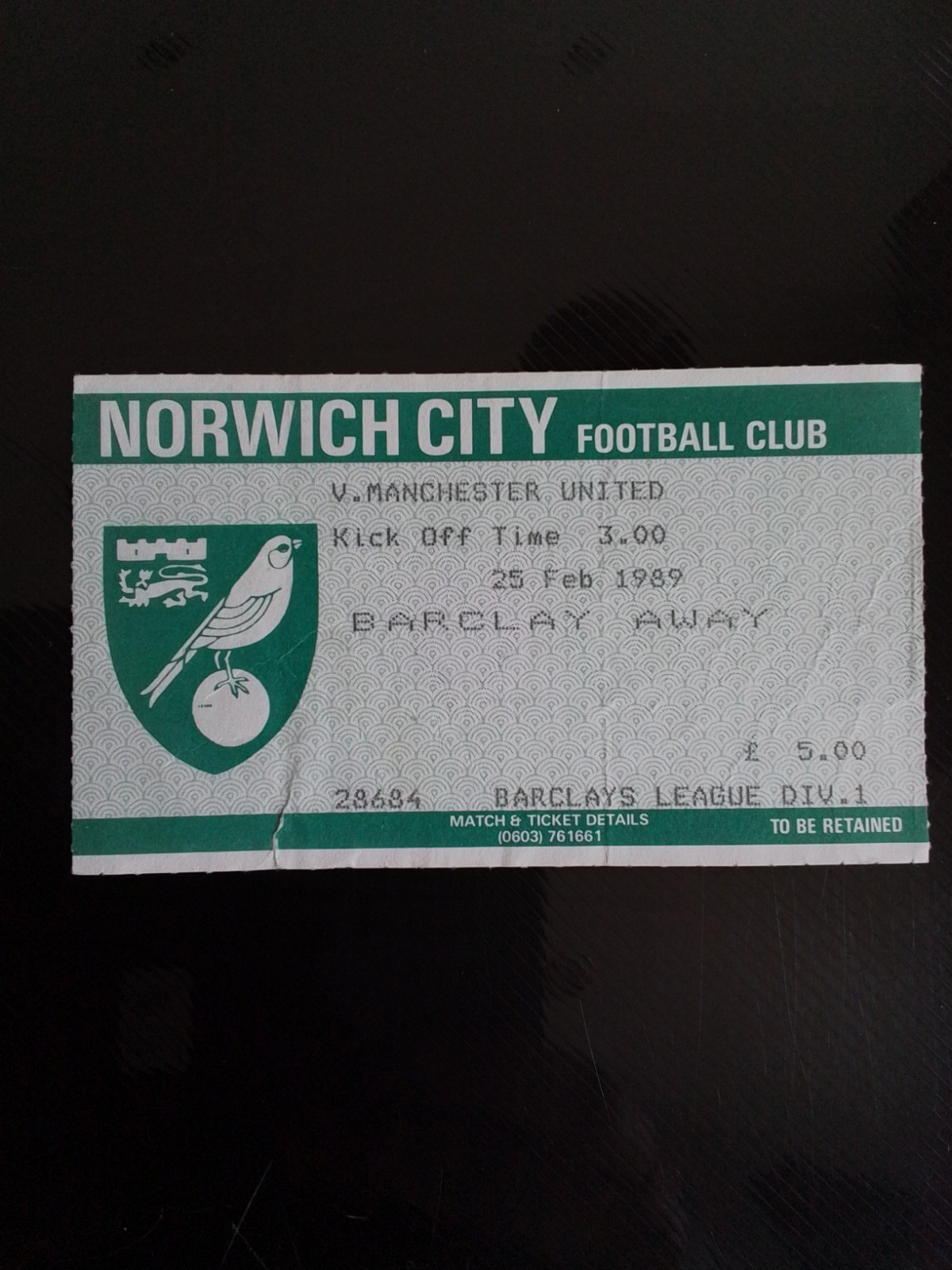 Norwich City v Manchester United Division One 1988/9 for sale on Ebay
