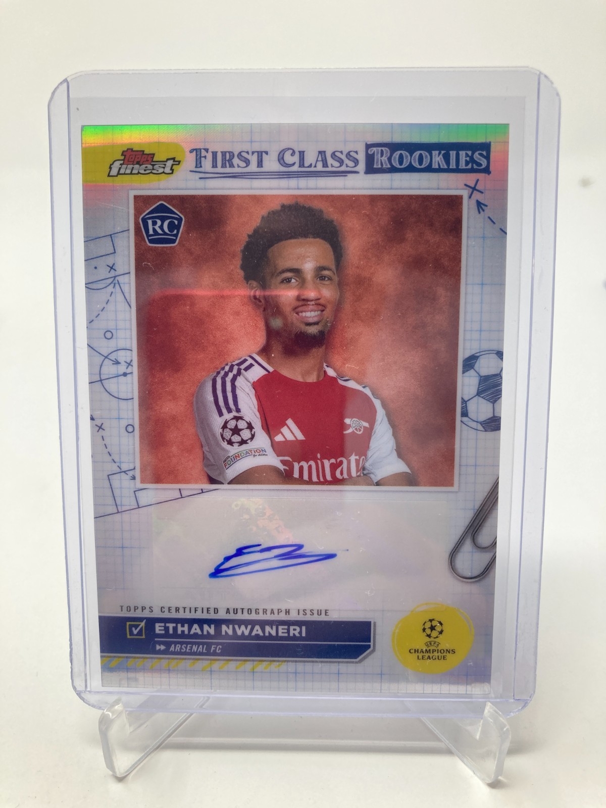 TOPPS FINEST UCC 24/25 ETHAN NWANERI RC ARSENAL FIRST CLASS ROOKIES AUTO . for sale on Ebay