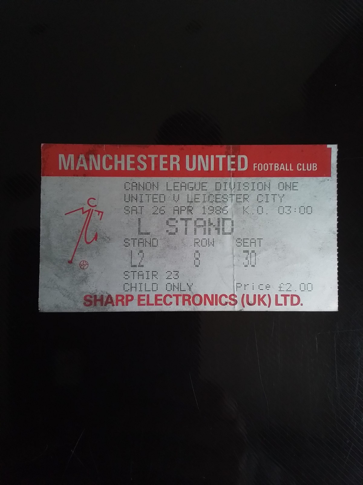 Manchester United v Leicester City Division One 1985/6 for sale on Ebay