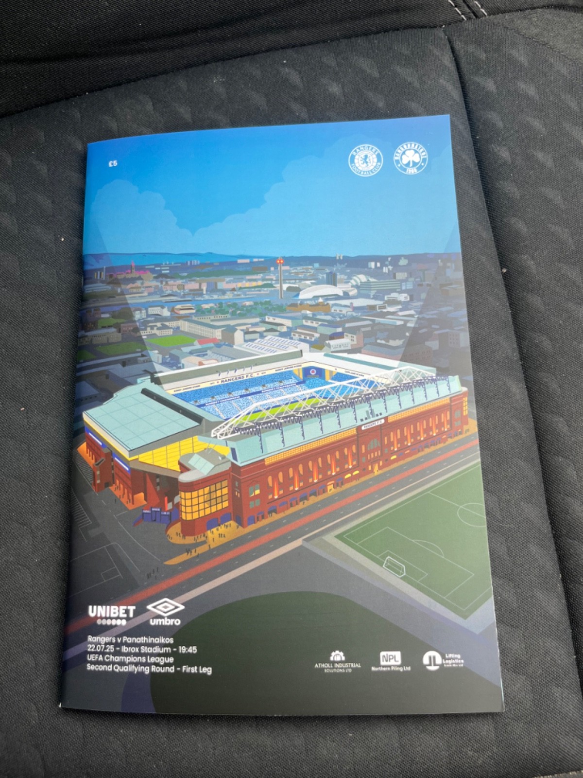 Rangers v Panathinikos 22/07/2025 for sale on Ebay