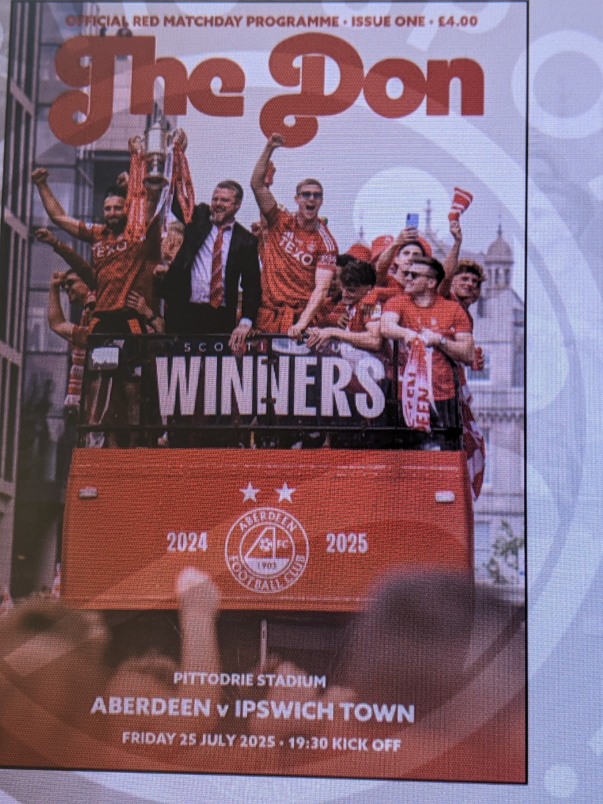 ABERDEEN v IPSWICH TOWN  25/7/2025 OFFICIAL PROGRAMME  for sale on Ebay