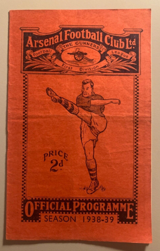 1938/39 Arsenal Reserves v Watford  London Combination for sale on Ebay