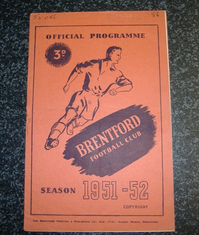 Brentford v Sheffield Wednesday 1951/52 for sale on Ebay