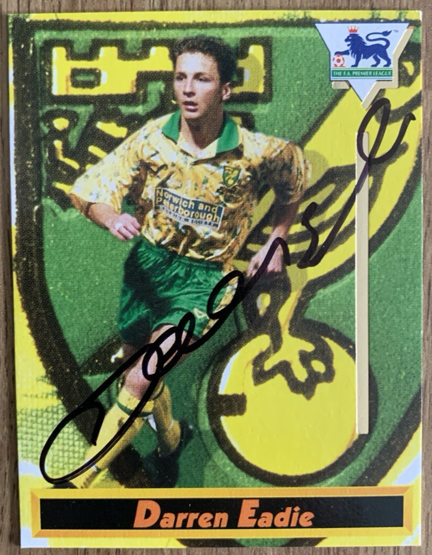 SIGNED DARREN EADIE - 1994 MERLIN COLLECTORS CARD - NORWICH CITY for sale on Ebay