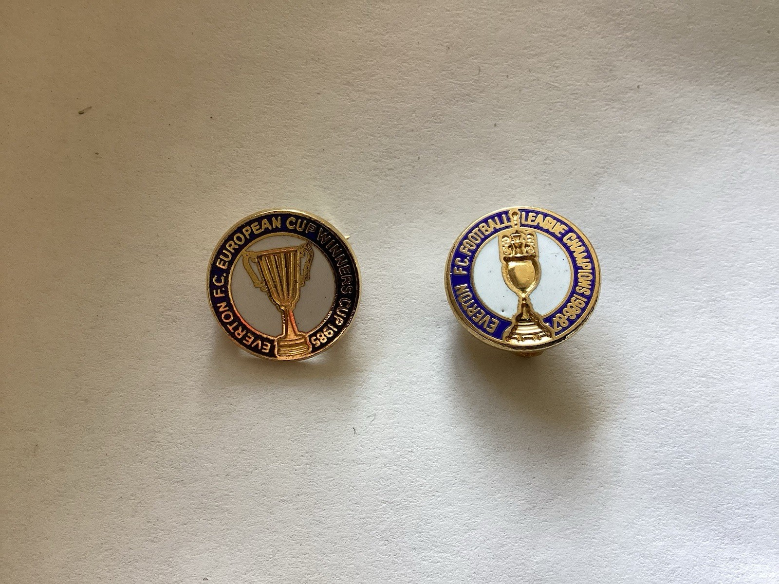 Everton Football Club Vintage Pin Badges. European Cup Winners, League Champions for sale on Ebay